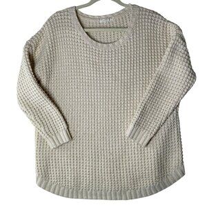 Knot Sisters Chunky Knit Sweater Women’s Size S Beige Neutral Pullover Cozy Fall
